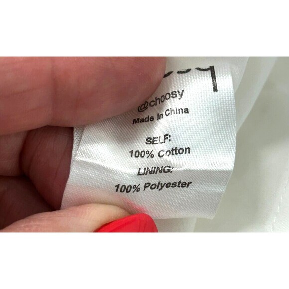 New Choosy Women 6 Small White Eyelet Fully Lined Mini Skirt Smocking Ruffle T - Picture 6 of 8